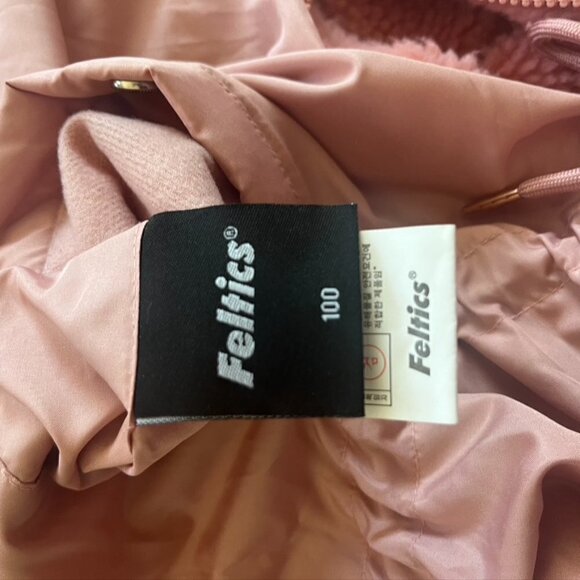 Feltics Korean Y2K Streetwear Reversible teddy bear coat jacket pink M/L - Picture 11 of 12